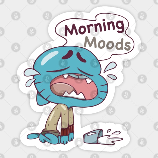 Morning Moods Gumball The Amazing world of Gumball Sticker by resdesign